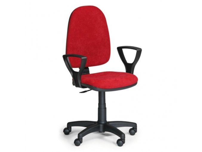 Kancelářská židle TORINO s područkami, permanentní kontakt, červená