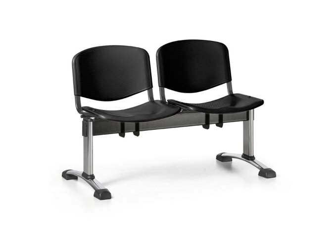 plastova lavice do cekaren iso 2 sedak cerna chrom nohy 25385
