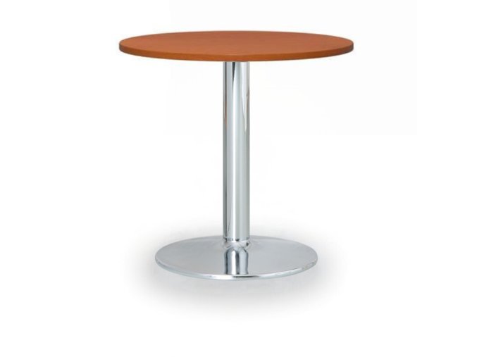 Konferenční stolek ZEUS II, průměr 60 cm, chromovaná podnož, třešeň