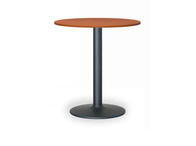 Konferenční stolek FILIP II, průměr 80 cm, černá podnož, třešeň