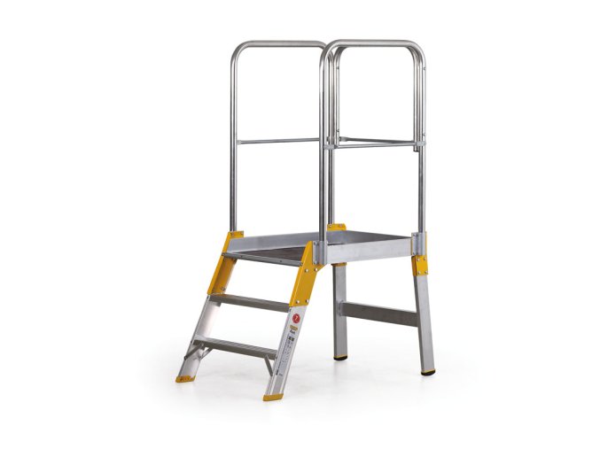 hlinikovy mustek zebrik s plosinou jednostranny alve forte 3 pricky vyska 0 62 m 19599