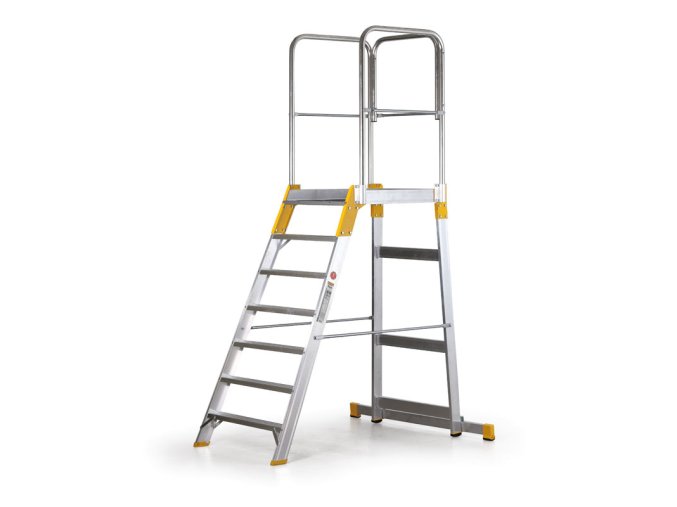 hlinikovy mustek zebrik s plosinou jednostranny alve forte 7 pricek vyska 1 47 m 19603