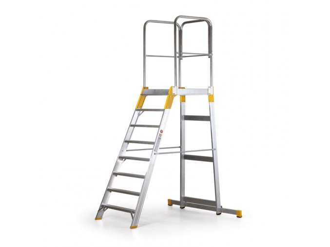 hlinikovy mustek zebrik s plosinou jednostranny alve forte 8 pricek vyska 1 68 m 19604