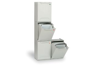 Sada 4 plastových košů na tříděný odpad, 20 L, 340 x 290 x 470 mm