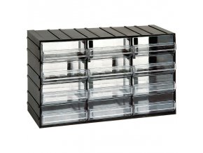 Modulová skříňka se zásuvkami, 382 x 148 x 230 mm, 12 zásuvek