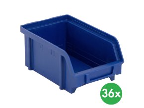 Plastové boxy BASIC, 103 x 166 x 73 mm, 36 ks, modré