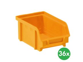 Plastové boxy BASIC, 103 x 166 x 73 mm, 36 ks, žlutooranžová