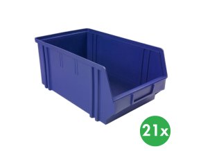 Plastové boxy BASIC, 205 x 335 x 149 mm, 21 ks, modré