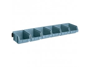 Ocelové lišty s plastovými boxy, 6x box 103 x 166 x 73 mm