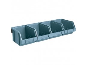 Ocelové lišty s plastovými boxy, 4x box 146 x 237 x 124 mm