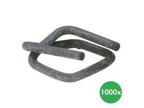 Ocelová spona pro PP/PES pásky, fosfátovaná 19 mm, 1000 ks