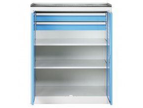dilenska skrin nizka na naradi kovos 2 police 2 zasuvky 950 x 600 x 1180 mm 2280