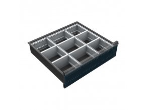 Organizér nářadí do zásuvky skříní KOVOS se šířkou 720 mm, 9 přihrádek, 150 - 240 mm