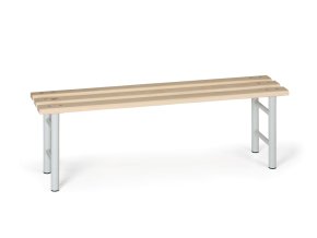 Šatní lavička, sedák - latě, délka 1500 mm, šedé nohy