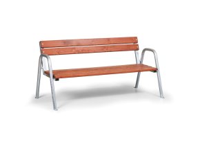 Parková lavička s madlem a opěradlem, 1720 mm