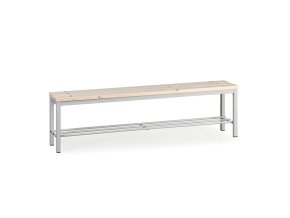 Šatní lavice s botníkem, sedák - latě, šedé nohy, délka 1500 mm