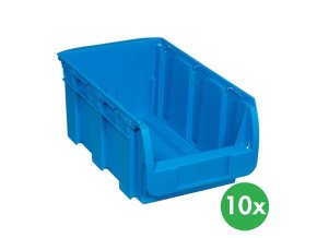Plastový box COMPACT, 210 x 350 x 150 mm, 10 ks, modrý