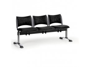 calounena lavice do cekaren smart 3 sedak cerna chromovane nohy 25291