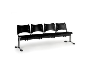 plastova lavice do cekaren visio 4 sedak cerna chromovane nohy 25353