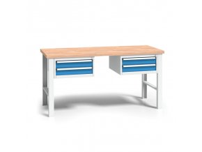 vyskove nastavitelny pracovni stul do dilny wl se 2 zavesnymi boxy na naradi bukova sparovka 4 zasuvky 1700 x 685 x 840 1050 mm 2406