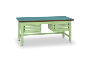 Profesionální dílenský stůl GL, 2x2 zásuvky, deska MDF + PVC, 1800x750 mm