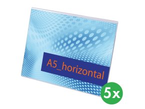 Plexi pultové stojánky, typ L, A5 na šířku, balení 5 ks