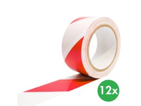 samolepici vyznacovaci paska 12 ks 33 m x 50 mm cervena bila 116810