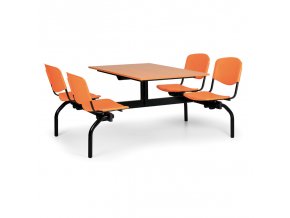 jidelni set 1930 x 1200 oranzova sedadla deska tresen 1174