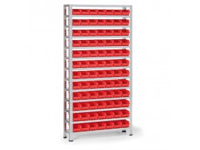 Regál s plastovými boxy BASIC - 84x box A