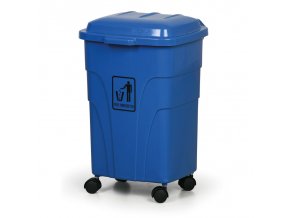 plastovy odpadkovy kos na trideni odpadu na koleckach 70 litru modry 4182