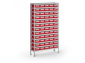 Regál s plastovými boxy ShelfBox, 2000 x 1000 x 400 mm, 60x box E