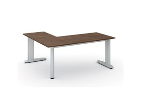 Rohový kancelářský stůl PRIMO FLEXIBLE, 180x160 cm, ořech