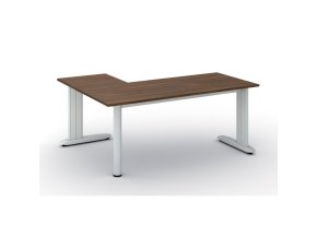 Rohový kancelářský stůl PRIMO FLEXIBLE, 180x140 cm, ořech