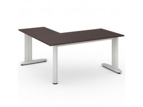 Rohový kancelářský psací stůl PRIMO FLEXIBLE 1600 x 1600 mm, wenge
