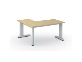 Rohový kancelářský stůl PRIMO FLEXIBLE, 160x140 cm, bříza