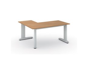 Rohový kancelářský stůl PRIMO FLEXIBLE, 160x140 cm, buk