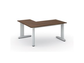 Rohový kancelářský stůl PRIMO FLEXIBLE, 160x140 cm, ořech