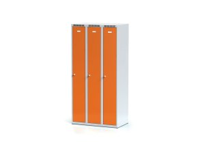 kovova satni skrinka 3 oddily 1800 x 900 x 500 mm cylindricky zamek oranzove dvere 10818