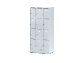 satni skrinka s uloznymi boxy na soklu 12 boxu 1920 x 900 x 500 mm cylindricky zamek sede dvere 11426