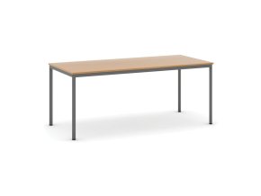 Jídelní stůl, 180x80 cm, tmavě šedá podnož, buk