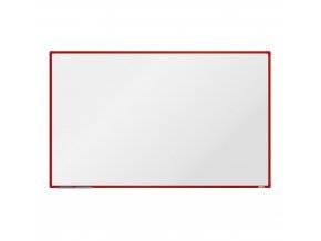 Bílá magnetická popisovací tabule boardOK, 2000 x 1200 mm, červený rám