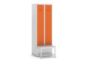 satni skrinka s lavickou a polici 2 oddily 1875 x 600 x 500 800 mm cylindricky zamek oranzove dvere 18265