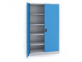 dilenska policova skrin na naradi kovona jumbo 4 police svarovana 1200 x 800 x 1950 mm seda modra 15556