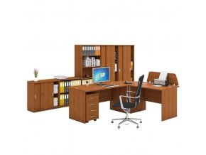 Sestava kancelářského nábytku MIRELLI A+, typ B, třešeň