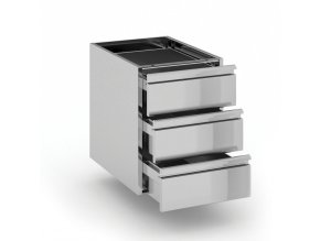 nerezovy zasuvkovy kontejner 3 zasuvky 400 x 560 x 528 mm 93940
