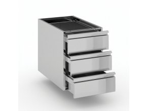 nerezovy zasuvkovy kontejner 3 zasuvky 400 x 660 x 528 mm 93941