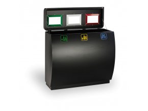 Odpadkový koš na tříděný odpad, 3x50 l, kovový