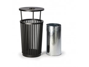 Venkovní odpadkový koš s popelníkem, 24 l, kovový