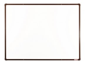 bila magneticka popisovaci tabule s keramickym povrchem boardok 1200 x 900 mm hnedy ram 16429