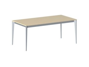 Jednací kancelářský stůl PRIMO ACTION, 180x90 cm, šedostříbrná podnož, bříza